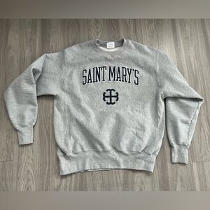 Champion Heather Gray Crewneck Sweater with Saint Mary's Logo